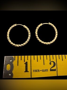 NWOT Gold Toned Textured Hoop Earrings 
Very cute for daily wear. Elegant look